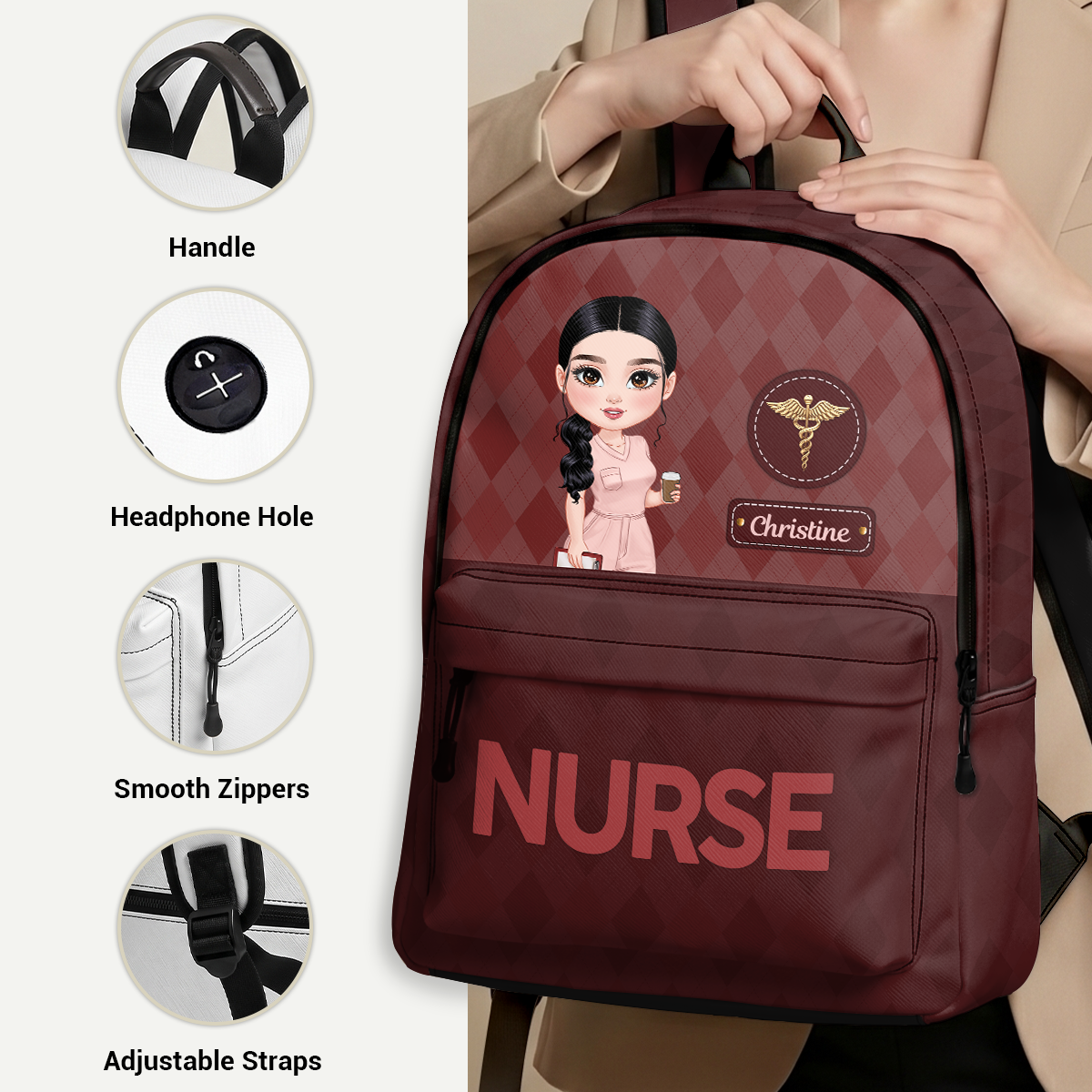 Nurse Elegant Style - Personalized Backpack