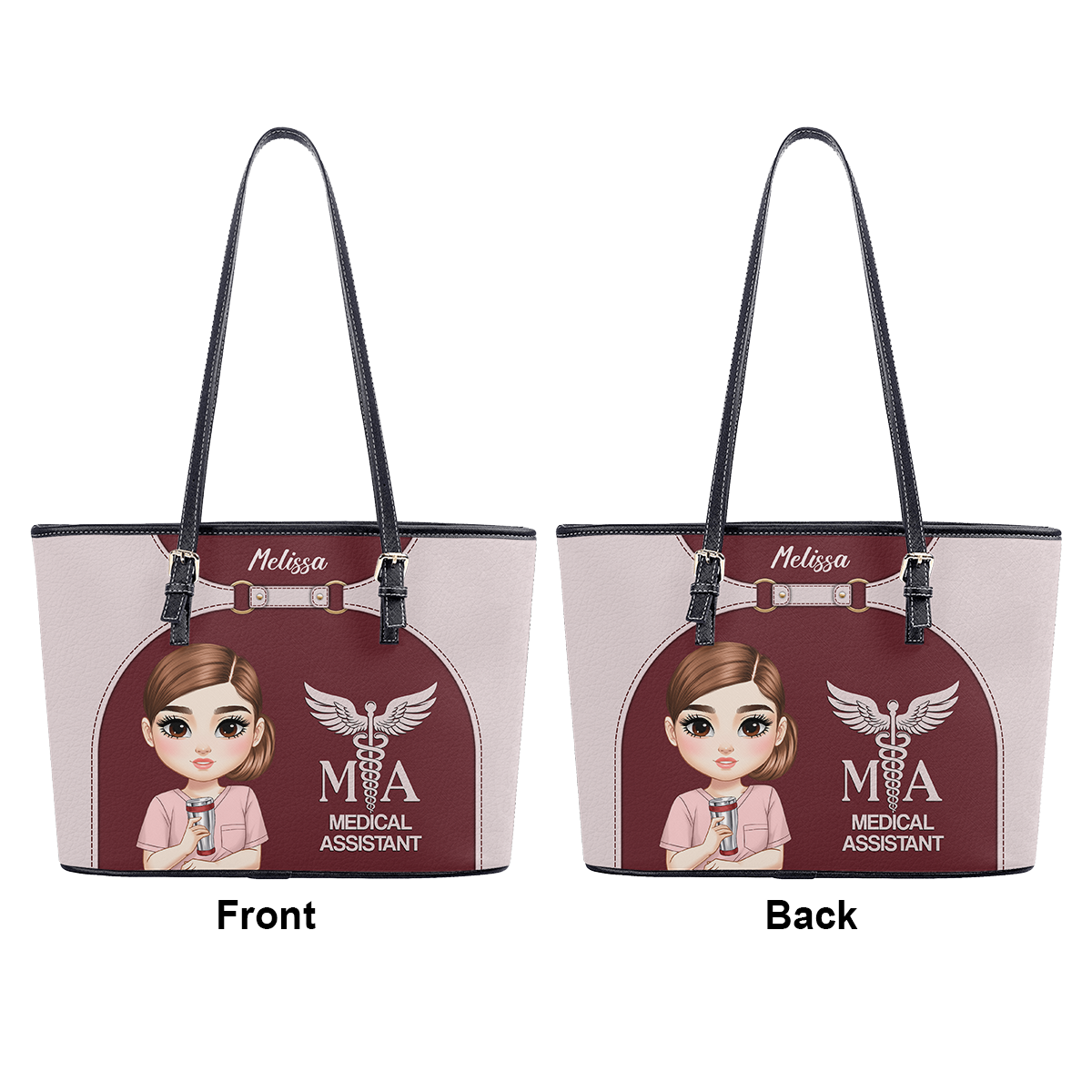 Nurse Harmony Life - Personalized Custom Nurse Leather Tote Bag