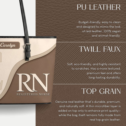 Nurse Aesthetic - Personalized Custom Nurse Leather Tote Bag