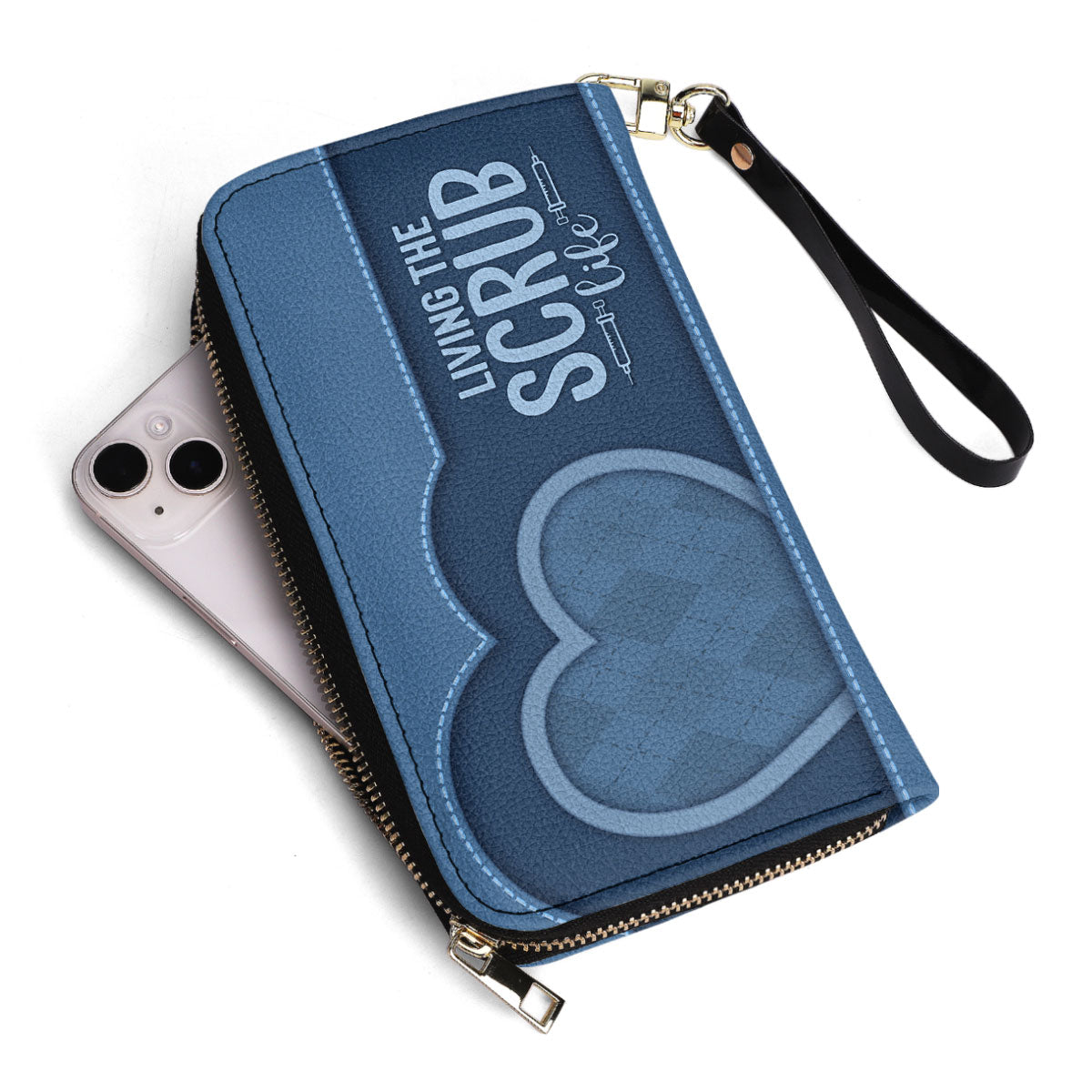 Scrub Heart - Personalized Nurse Leather Long Wallet