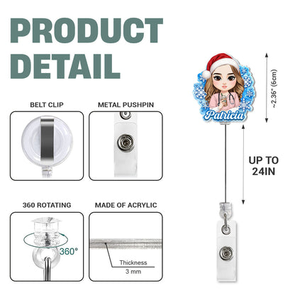 Festive Nurse Vibes - Personalized Nurse Badge Reel