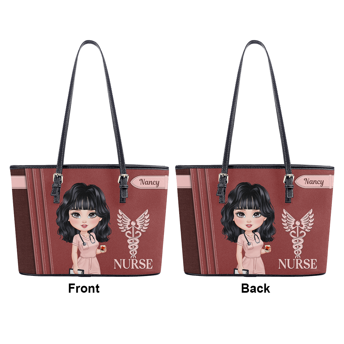 Fabulous Nurse Style - Personalized Custom Nurse Leather Tote Bag