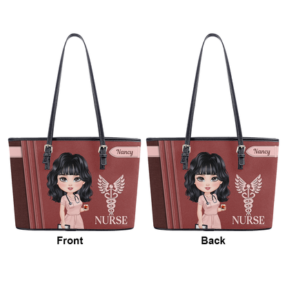 Fabulous Nurse Style - Personalized Custom Nurse Leather Tote Bag