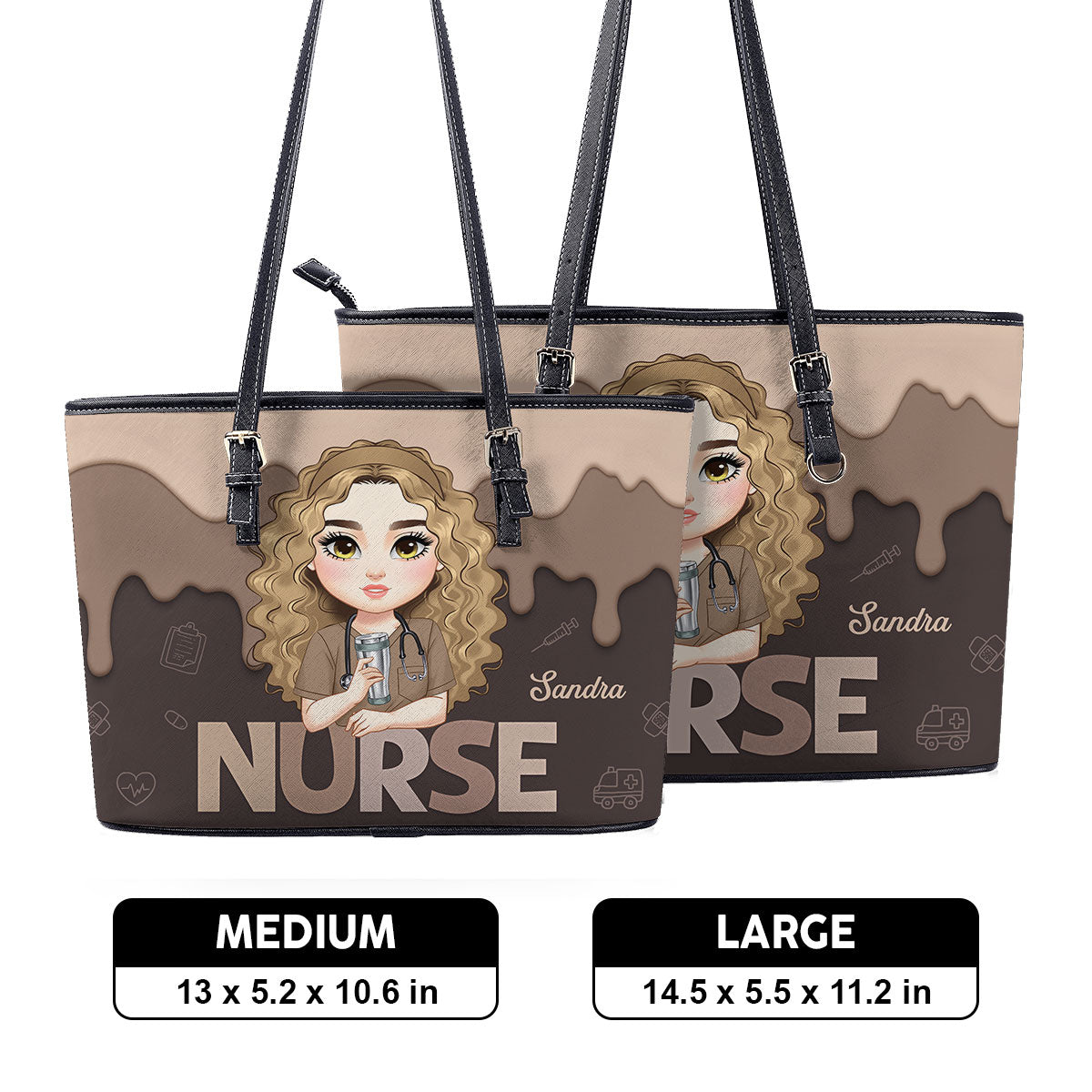 Super Hot Nurse - Personalized Custom Nurse Leather Tote Bag