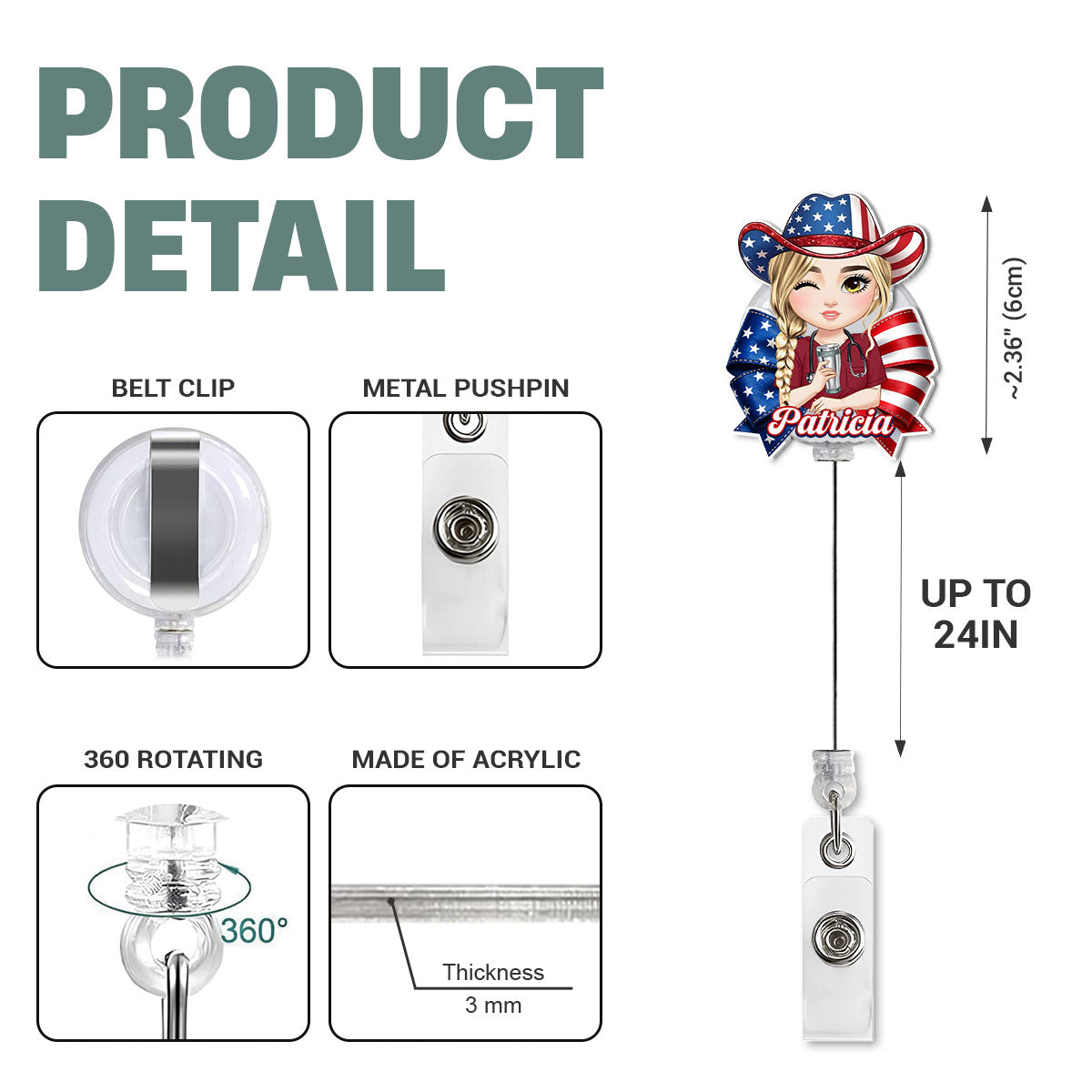 Freedom Nurse - Personalized Nurse Badge Reel