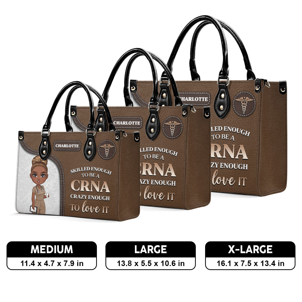 Nurse Skilled Enough - Personalized Custom Leather Handbag