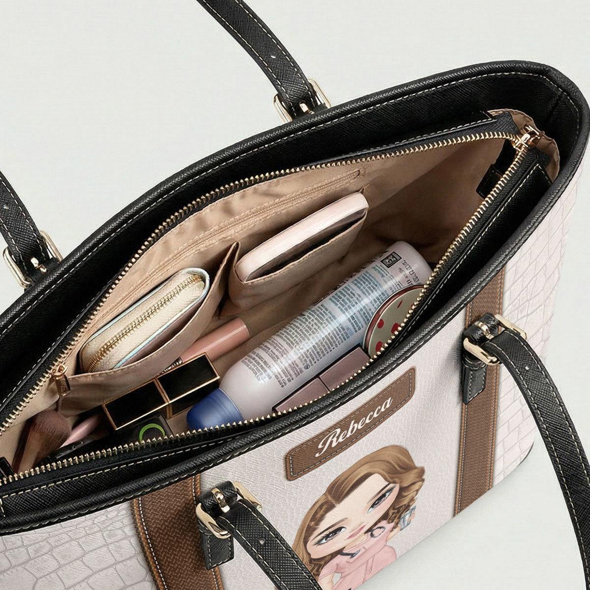 Nurse Elegant - Personalized 2-Sided Custom Nurse Leather Tote Bag