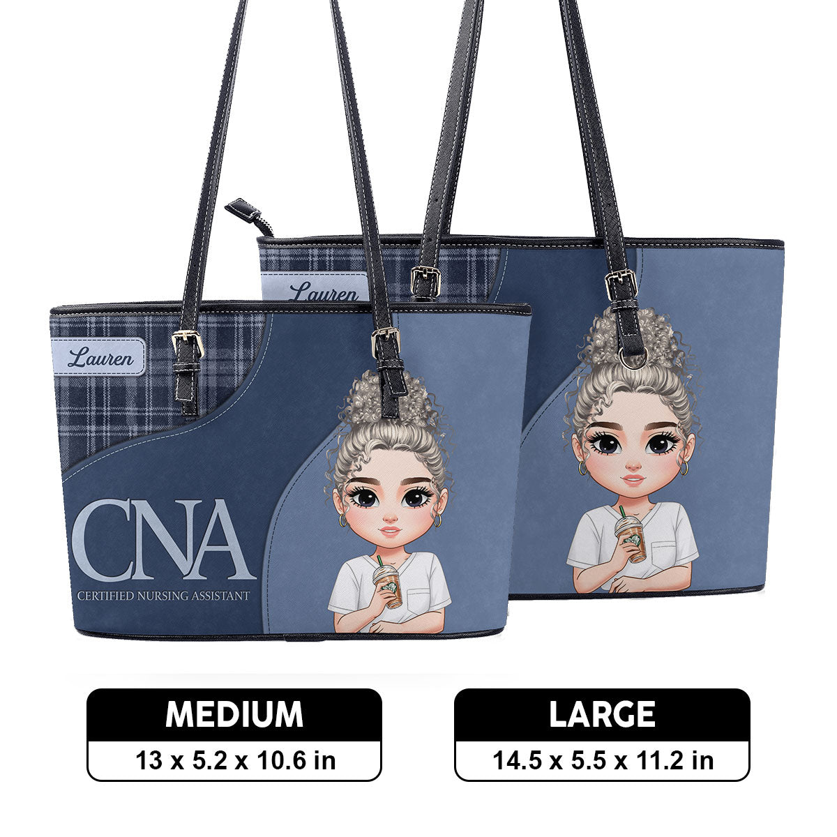 Nurse With Bright Life - Personalized Custom Nurse Leather Tote Bag