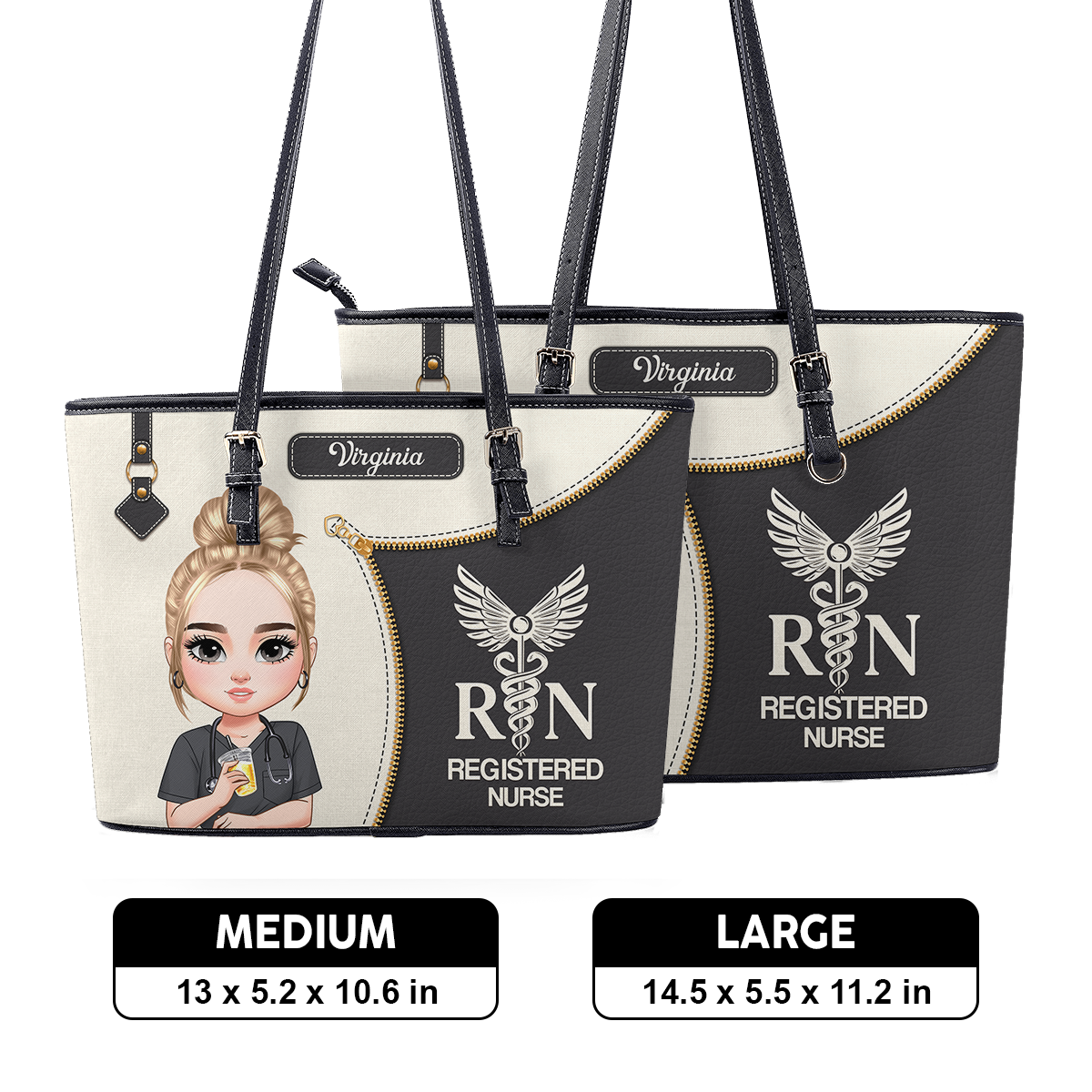 Elevated Nurse Life - Personalized Custom Nurse Leather Tote Bag Deal