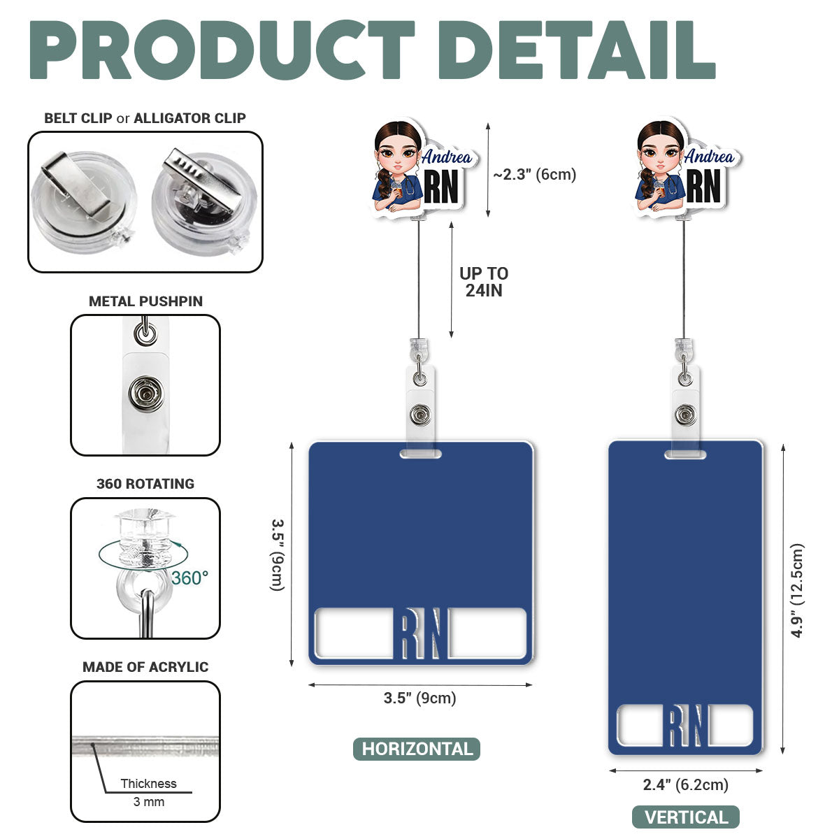 Neutral Nurse - Personalized Nurse Badge Reel & Buddy Set