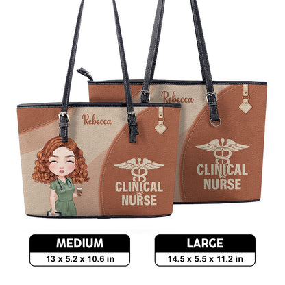 Amazing Nursing Life - Personalized Custom Nurse Leather Tote Bag