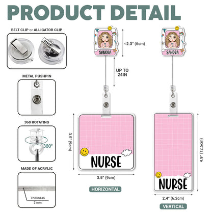 Cute Nurse - Personalized Nurse Badge Reel & Buddy Set