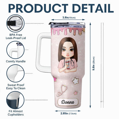 Proud Of You - Personalized Nurse 40oz Tumbler With Handle