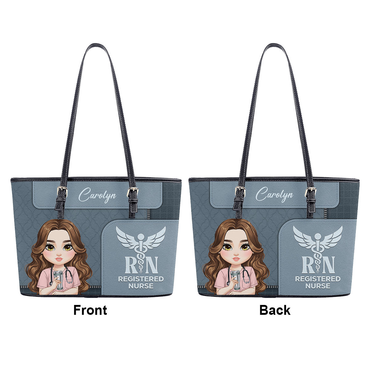 Gentle Nurse Life - Personalized Custom Nurse Leather Tote Bag