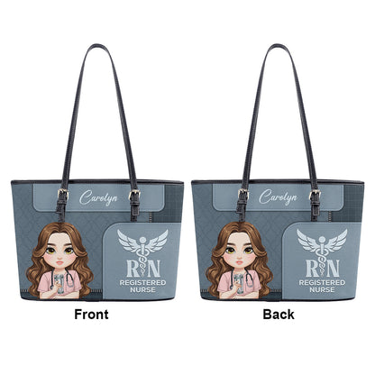 Gentle Nurse Life - Personalized Custom Nurse Leather Tote Bag
