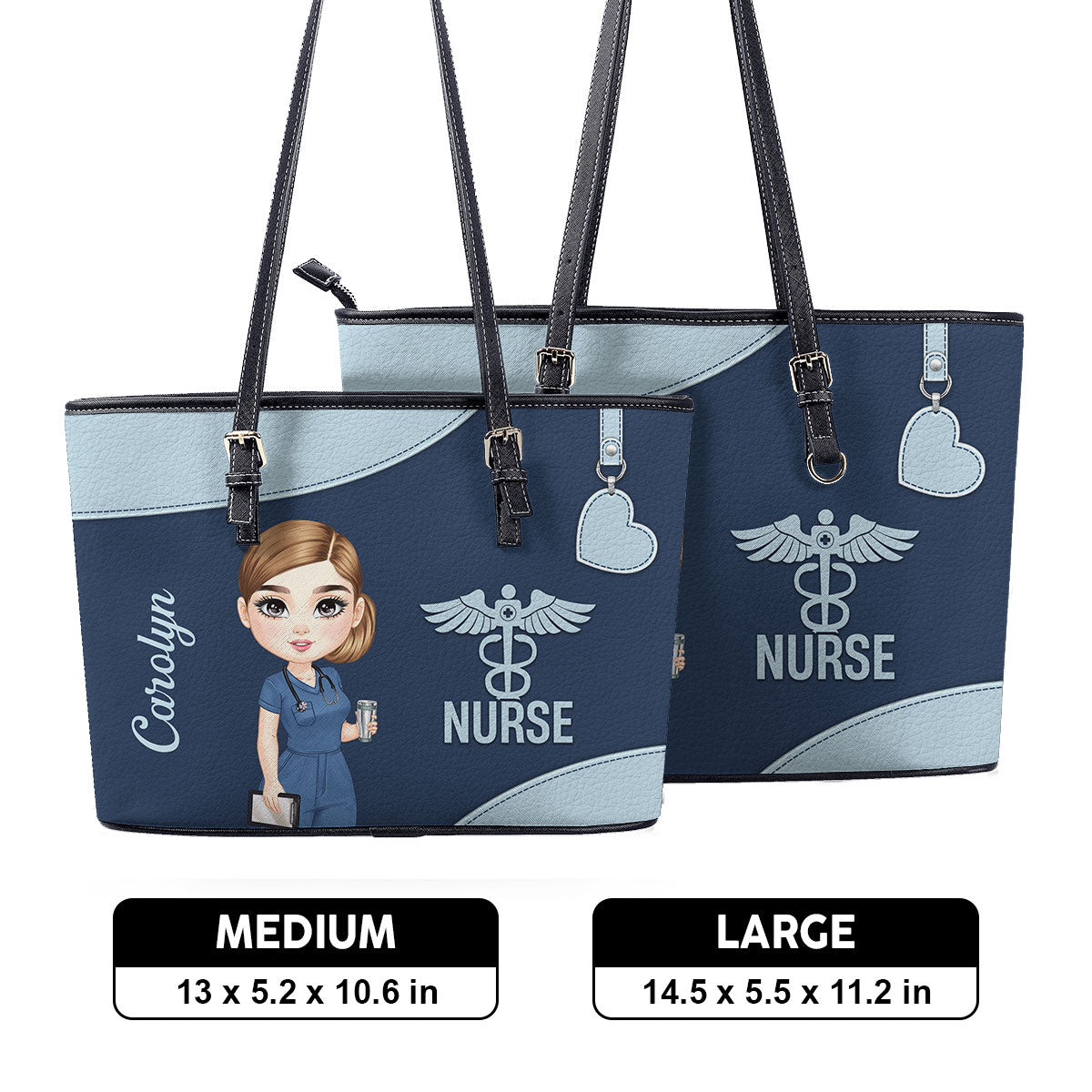 Nurse Amazing Life - Personalized Custom Nurse Leather Tote Bag