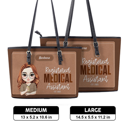 Nurse Muse - Personalized Custom Nurse Leather Tote Bag