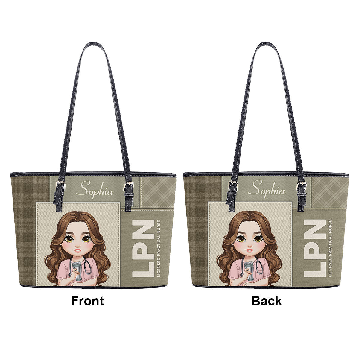 Flawless Nurse Style - Personalized Custom Nurse Leather Tote Bag