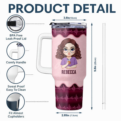 Nurse Nutrition Facts - Personalized Nurse 40oz Tumbler With Handle