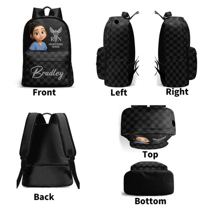 Daily Nurse Life Cartoon - Personalized Backpack