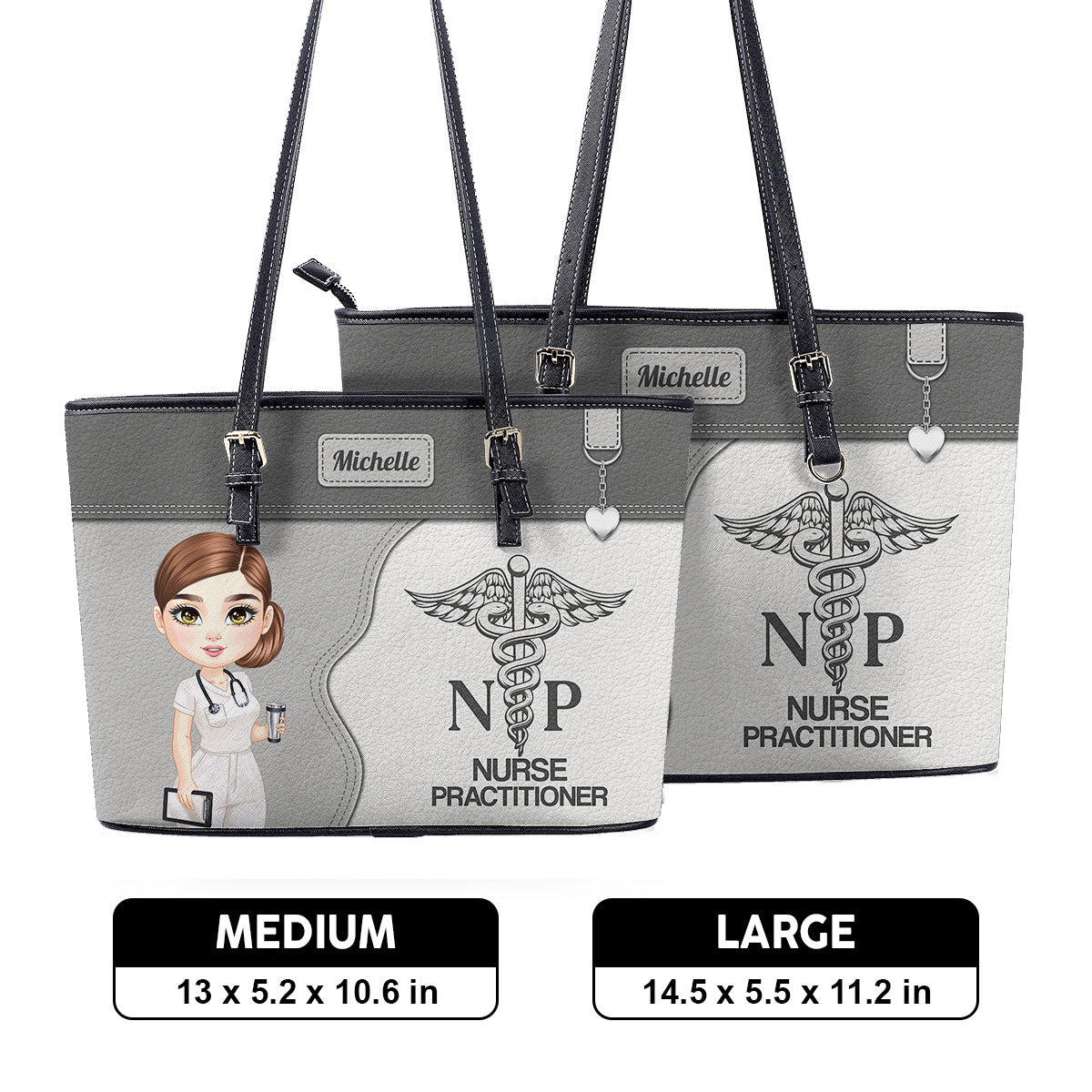 Best Nurse Life - Personalized Custom Nurse Leather Tote Bag