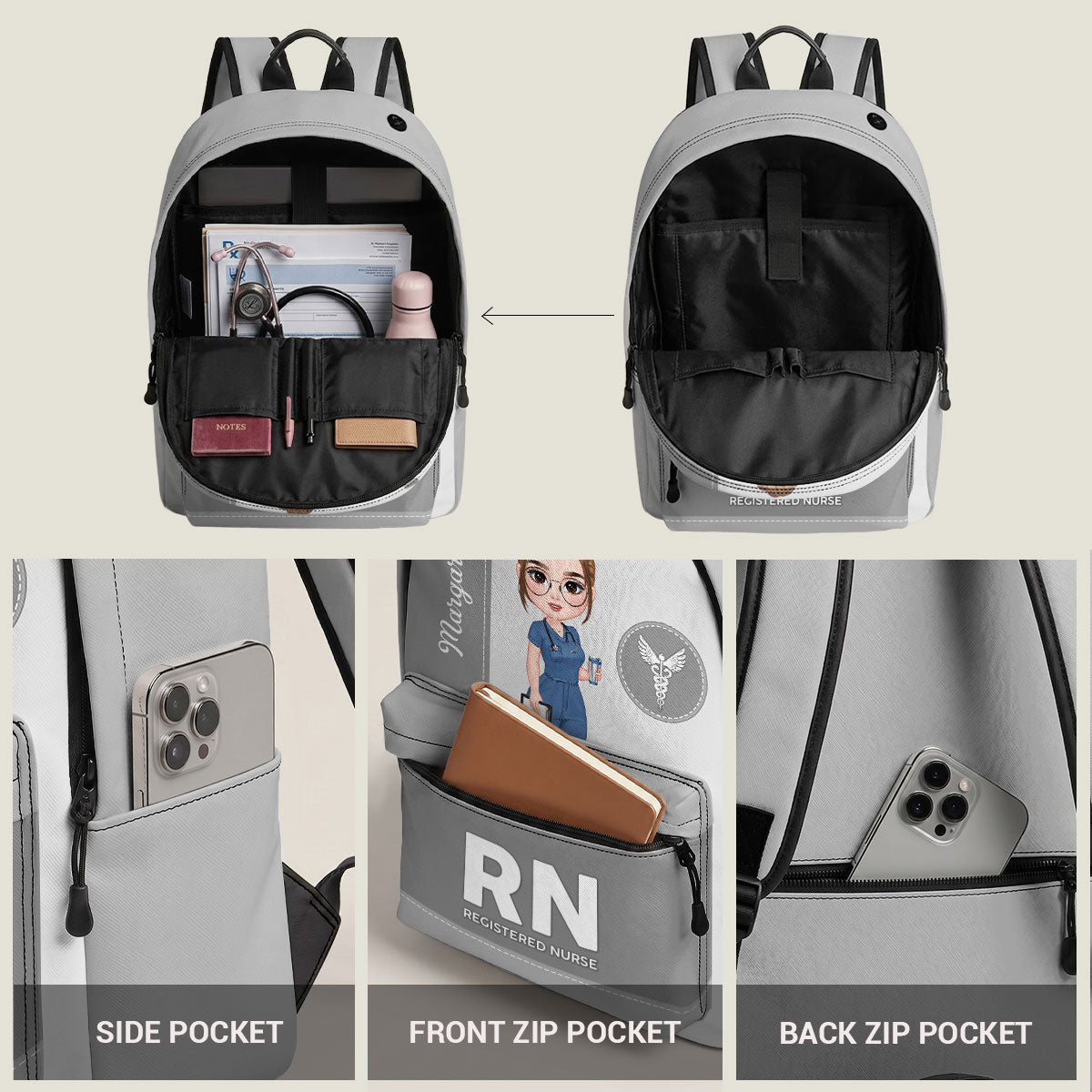Elegant Nurse - Personalized Backpack