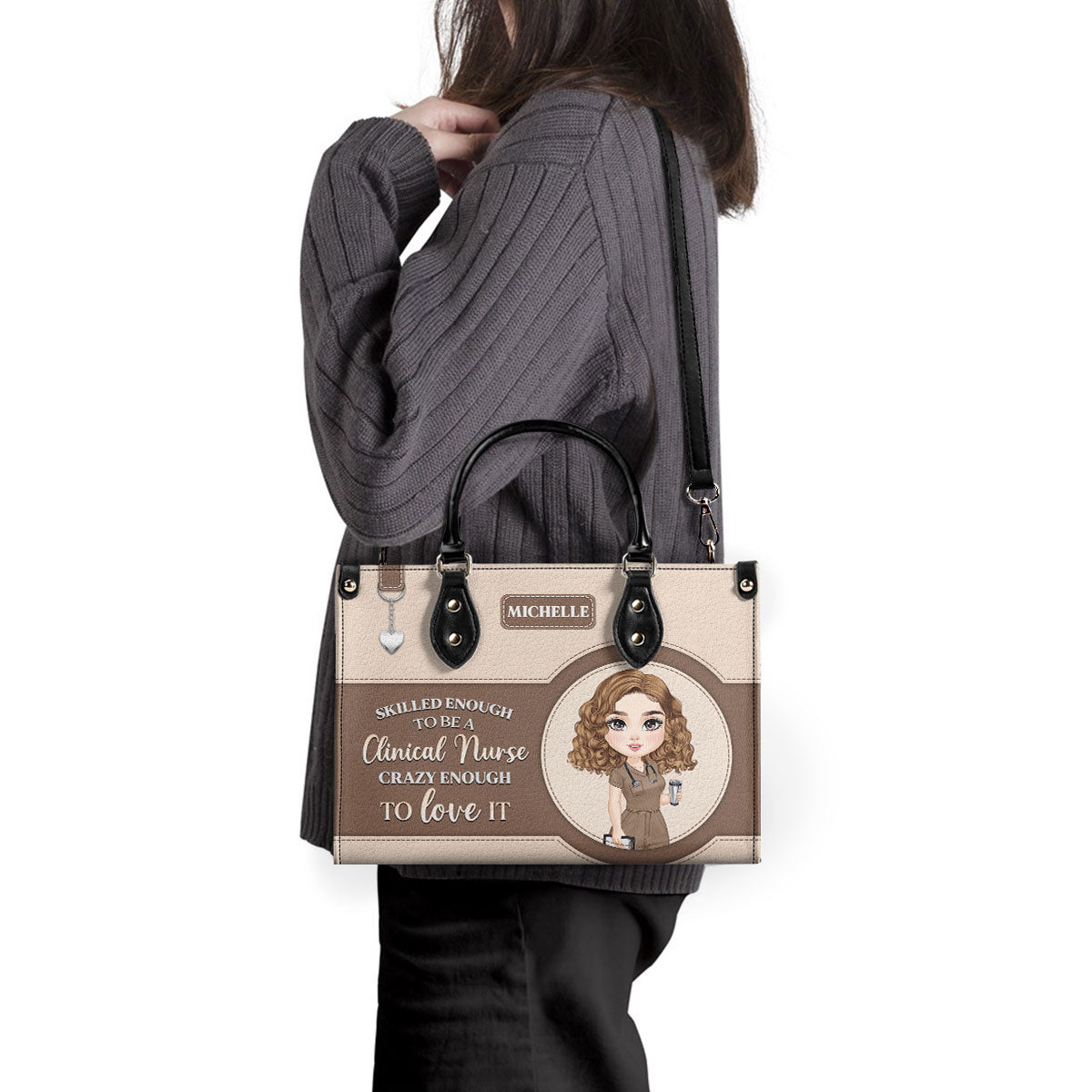 To Be A Nurse - Personalized Custom Leather Handbag