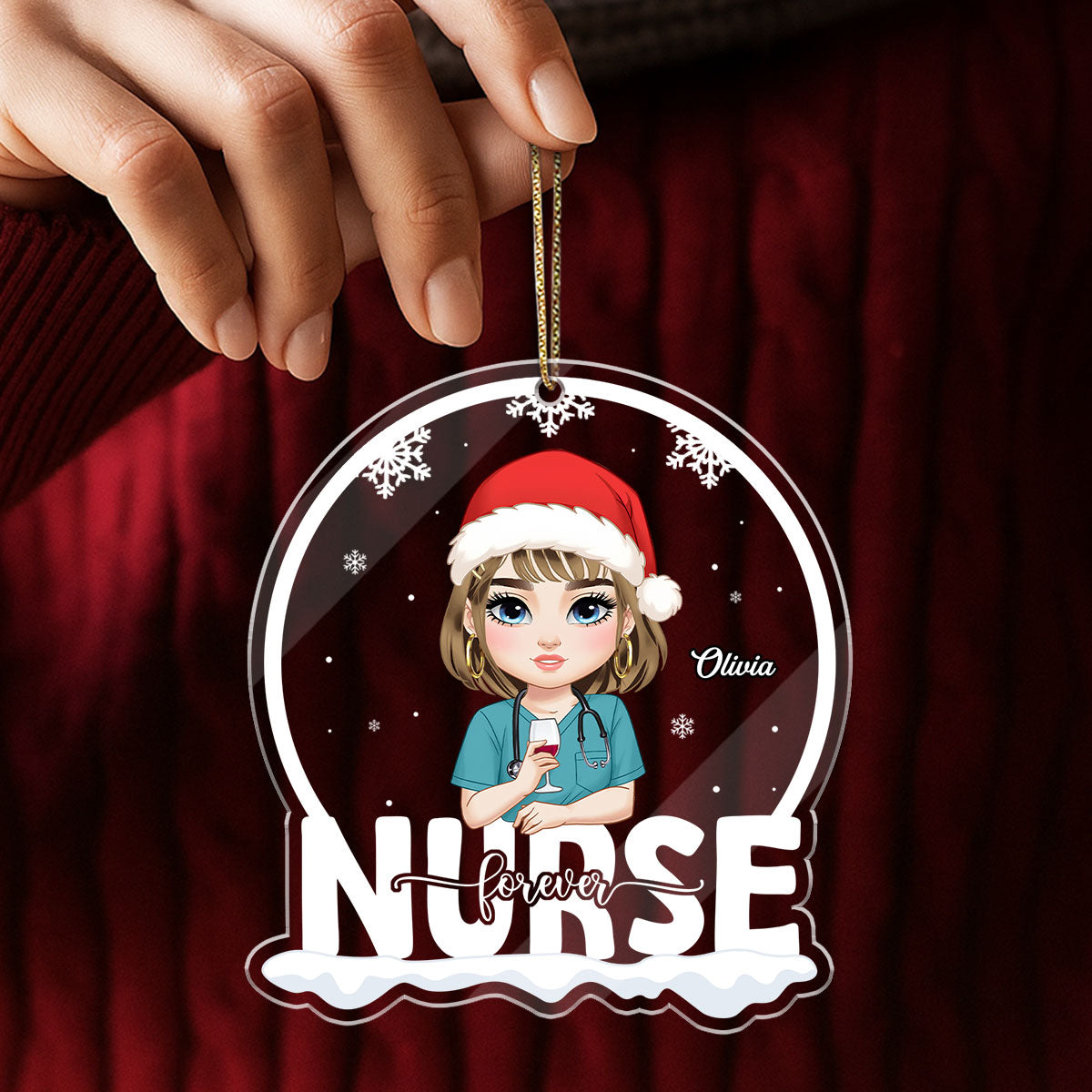 Snow Globe Nurse - Personalized Nurse Acrylic Ornament