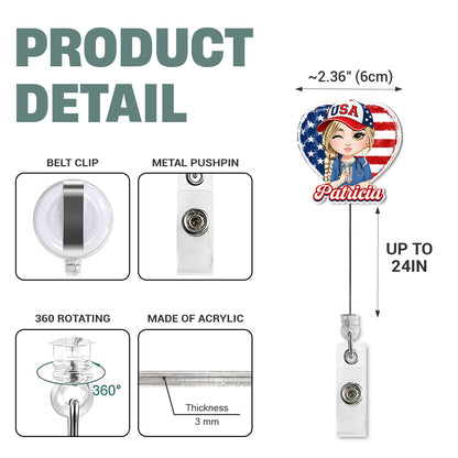 Patriotic Nurse Life - Personalized Nurse Badge Reel
