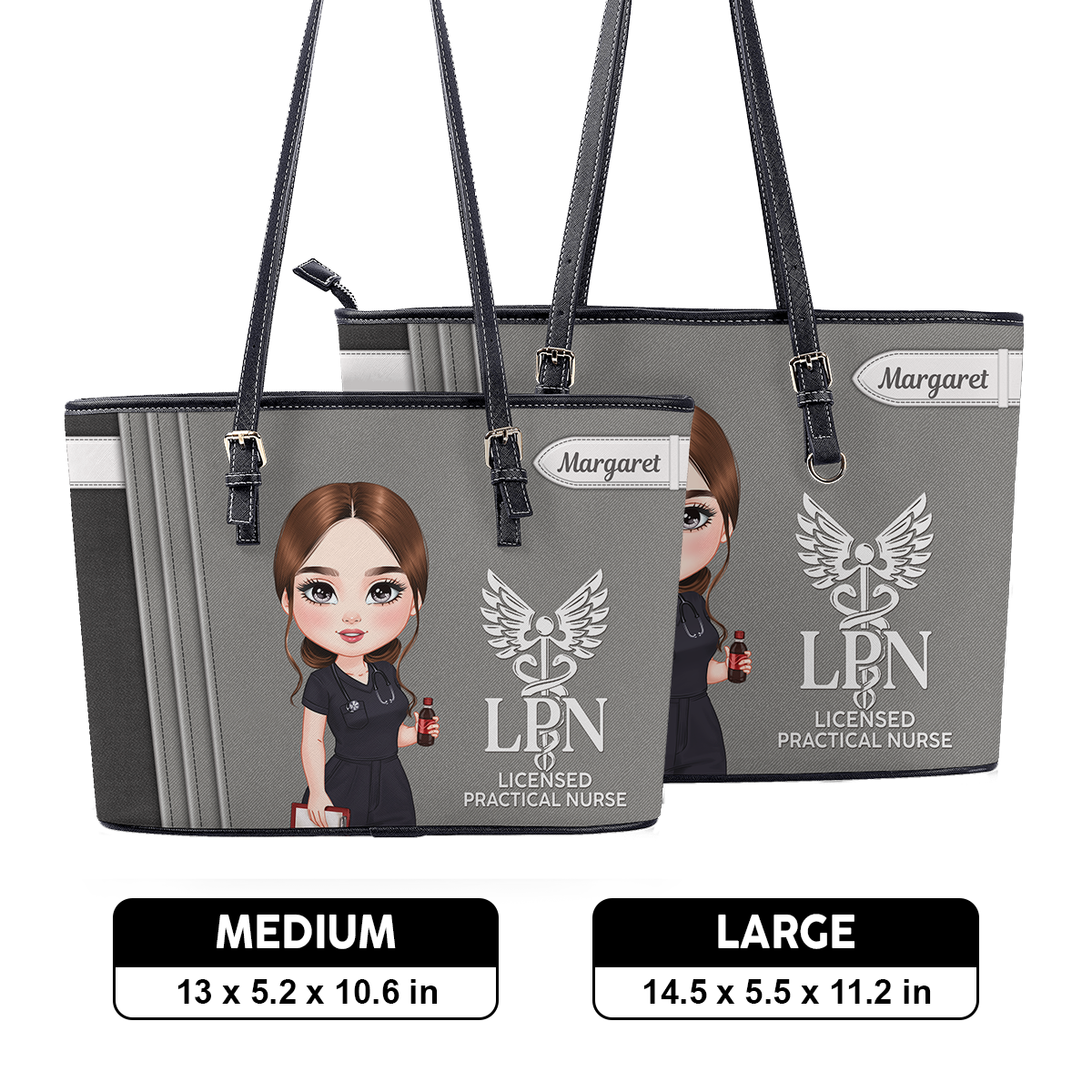 Fabulous Nurse Style - Personalized Custom Nurse Leather Tote Bag