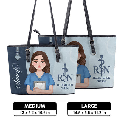 Endless Love Nurse - Personalized Custom Nurse Leather Tote Bag