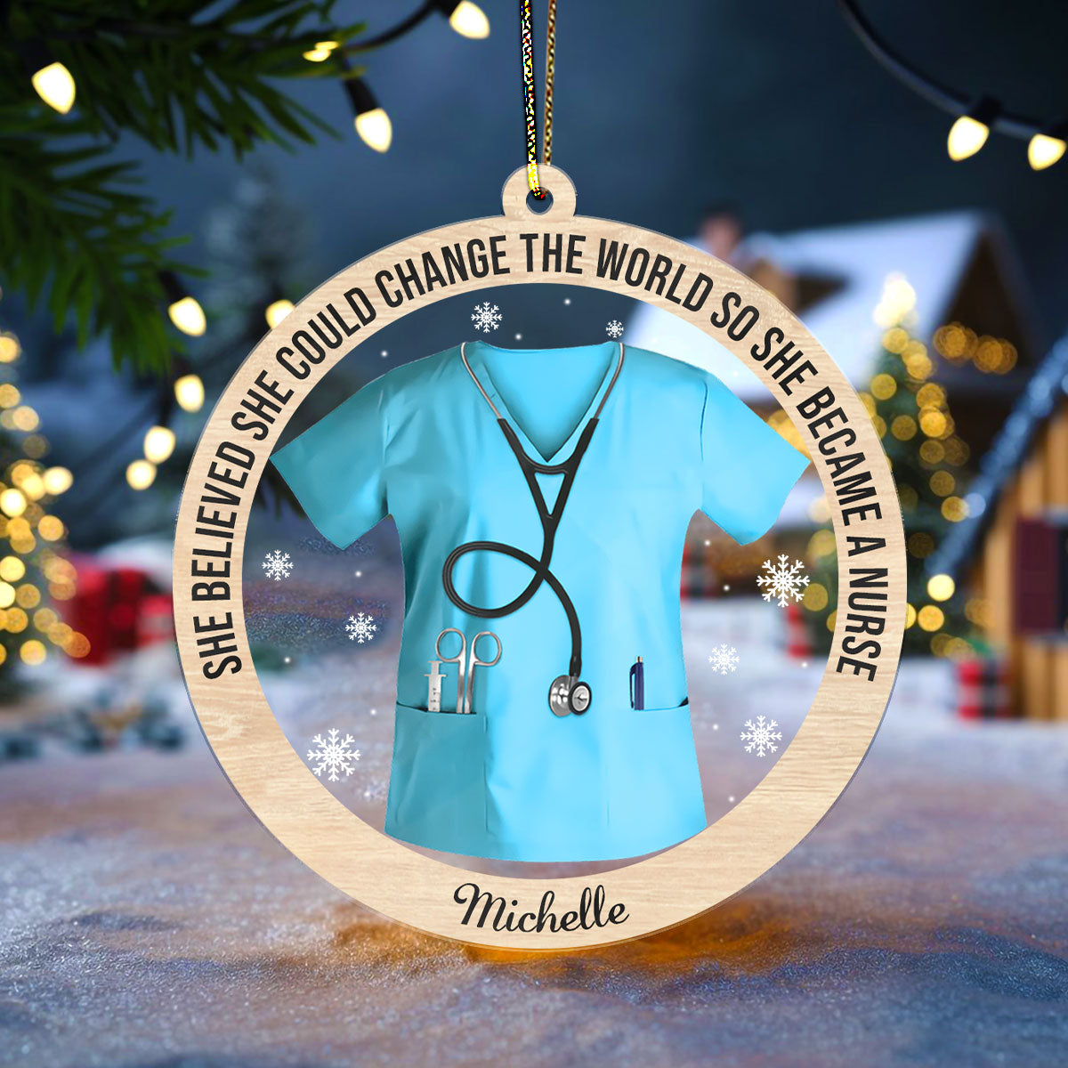 She Believed She Could - Personalized Nurse Acrylic Ornament