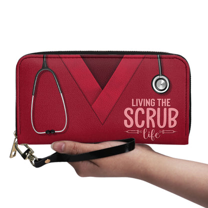 Scrub Love - Personalized Nurse Leather Clutch Purse