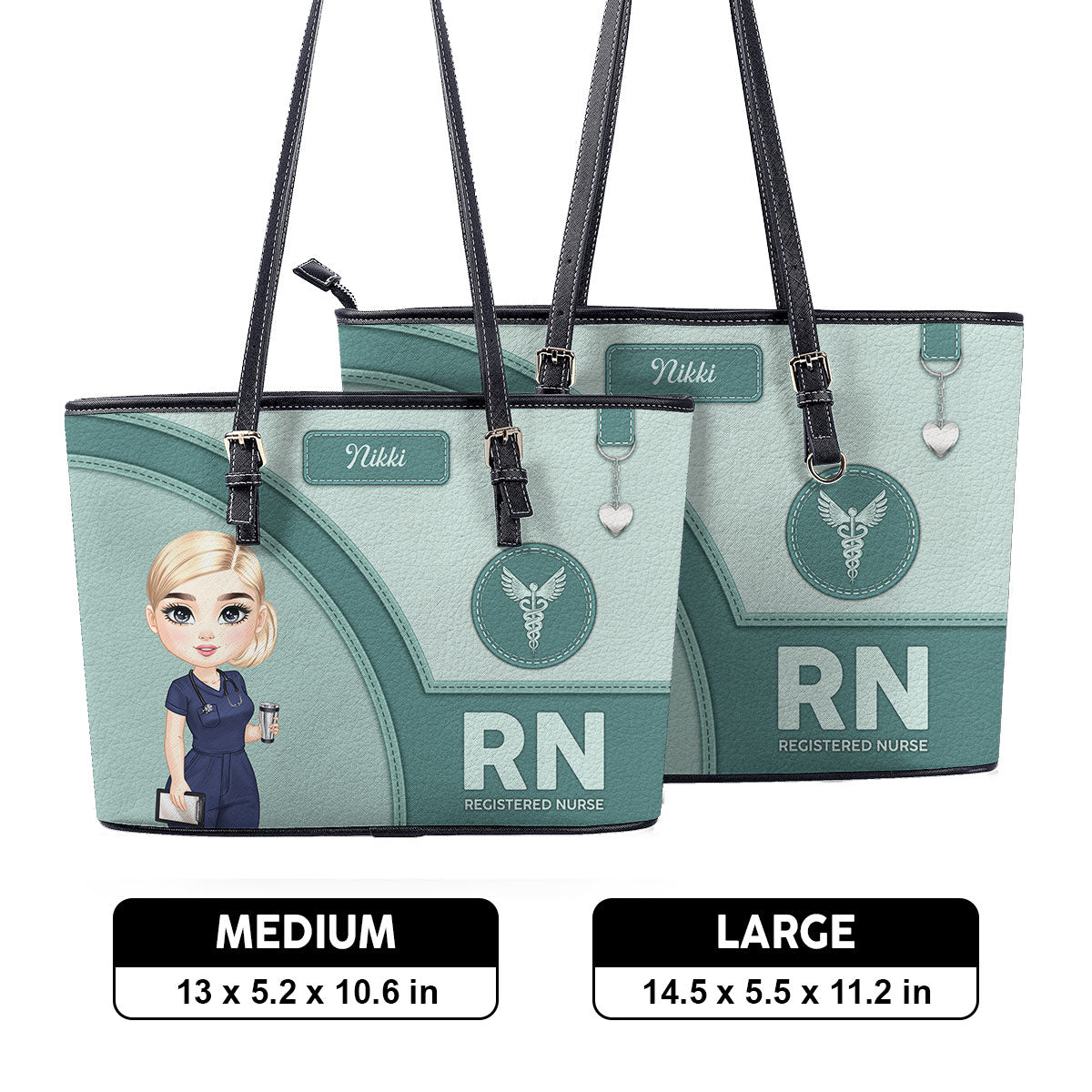 Gentle Style Nurse - Personalized Custom Nurse Leather Tote Bag