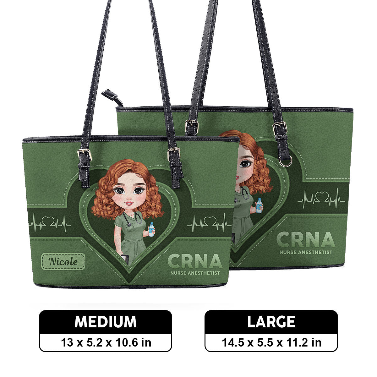 Nursing Scrub Life - Personalized Custom Nurse Leather Tote Bag