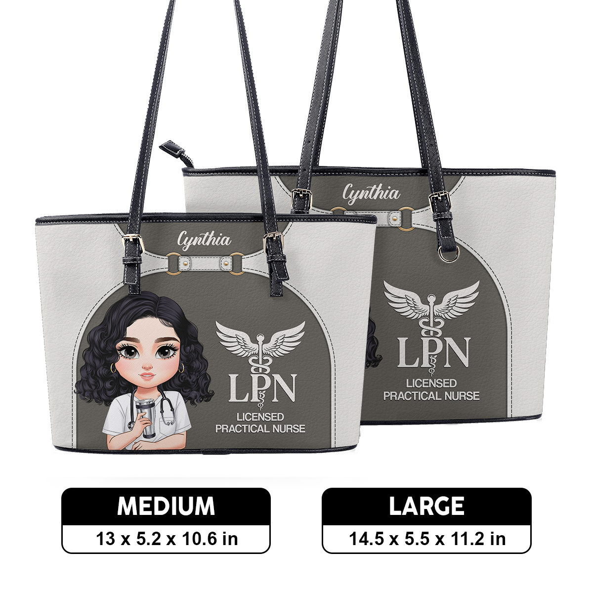 Nurse Harmony Life - Personalized Custom Nurse Leather Tote Bag