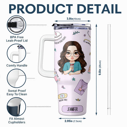 Nurse Life - Personalized Nurse 40oz Tumbler With Handle