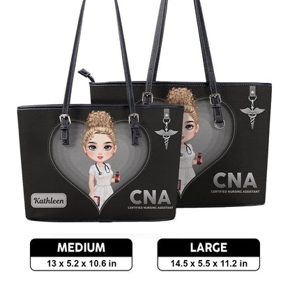 All Time Nurse - Personalized Custom Nurse Leather Tote Bag