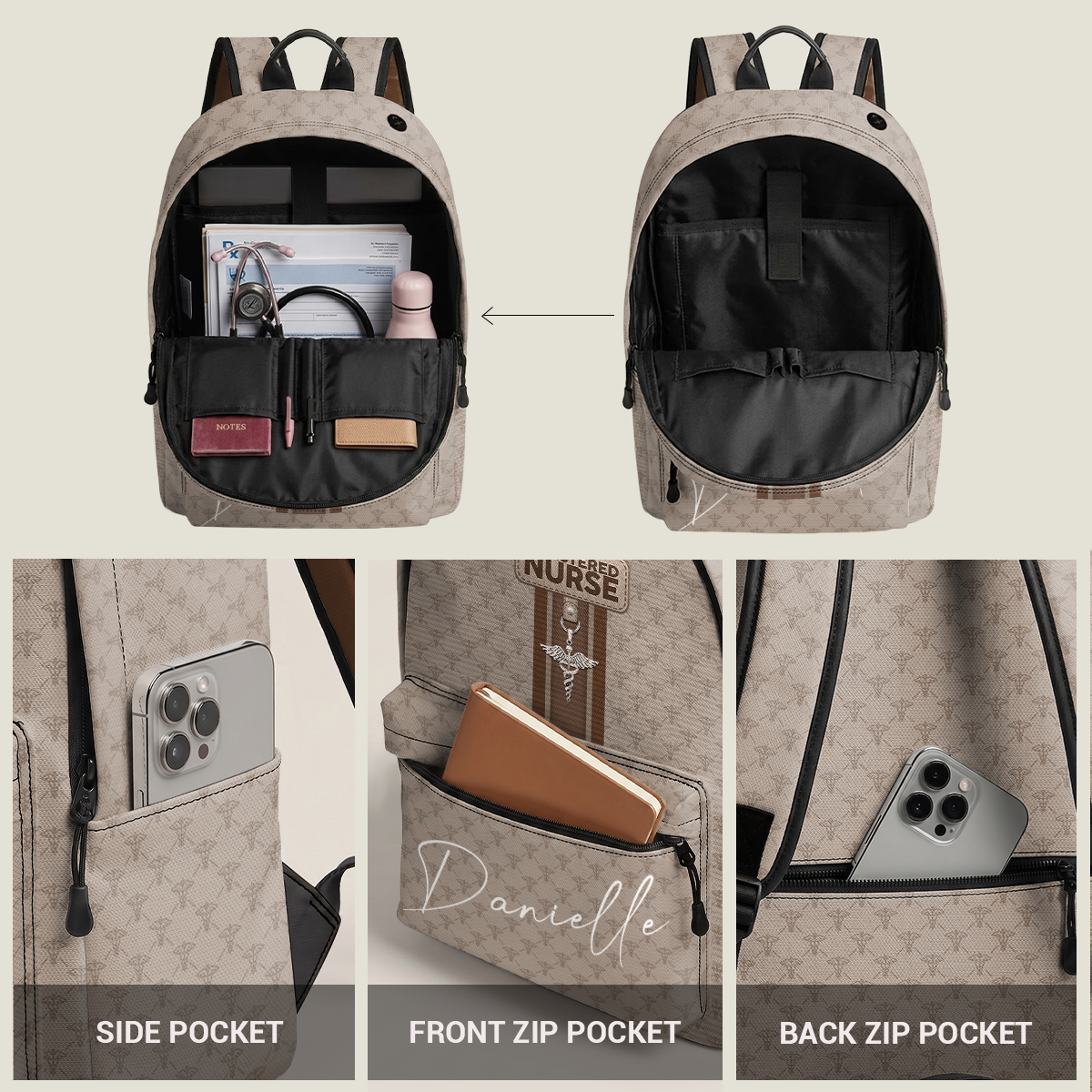 Nurse Monogram - Personalized Backpack