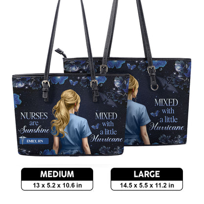 Sunshine Nurses - Personalized Custom Nurse Leather Tote Bag