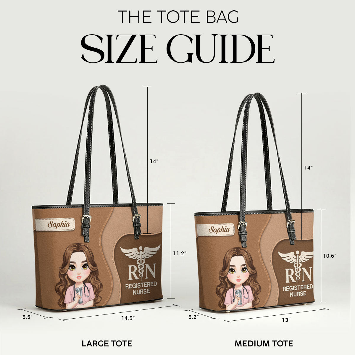 Nurse Timeless Style - Personalized Custom Nurse Leather Tote Bag