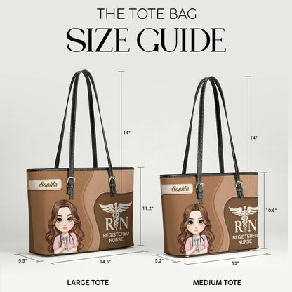 Nurse Timeless Style - Personalized Custom Nurse Leather Tote Bag
