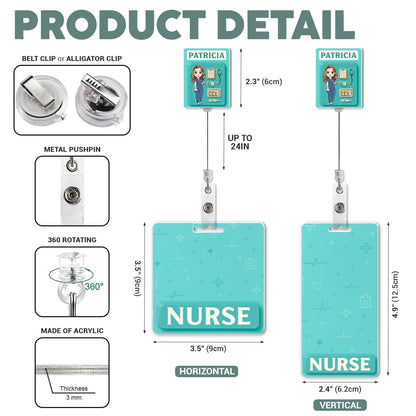 Nurse Doll - Personalized Nurse Badge Reel & Buddy Set