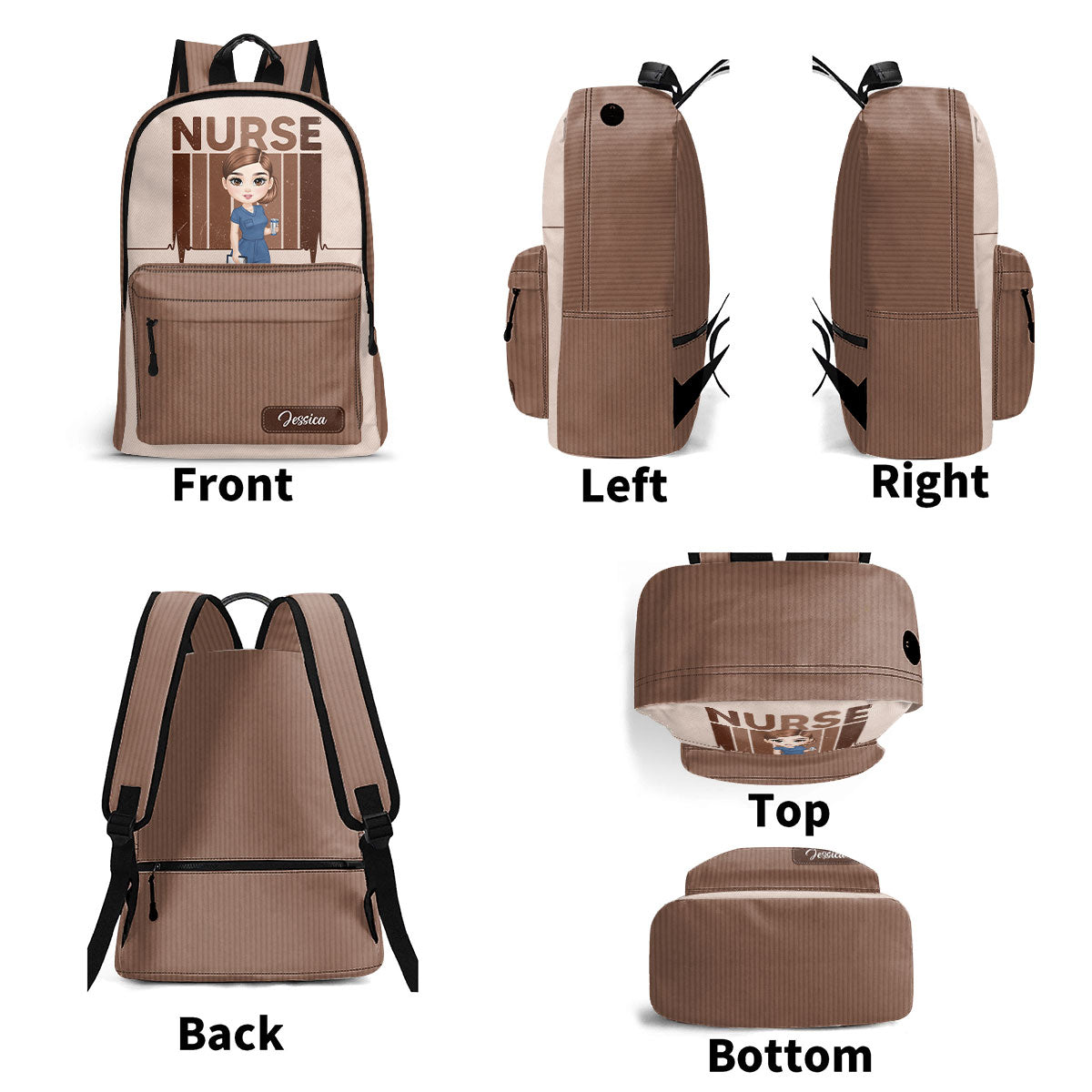 Nurse Color Scrubs - Personalized Backpack