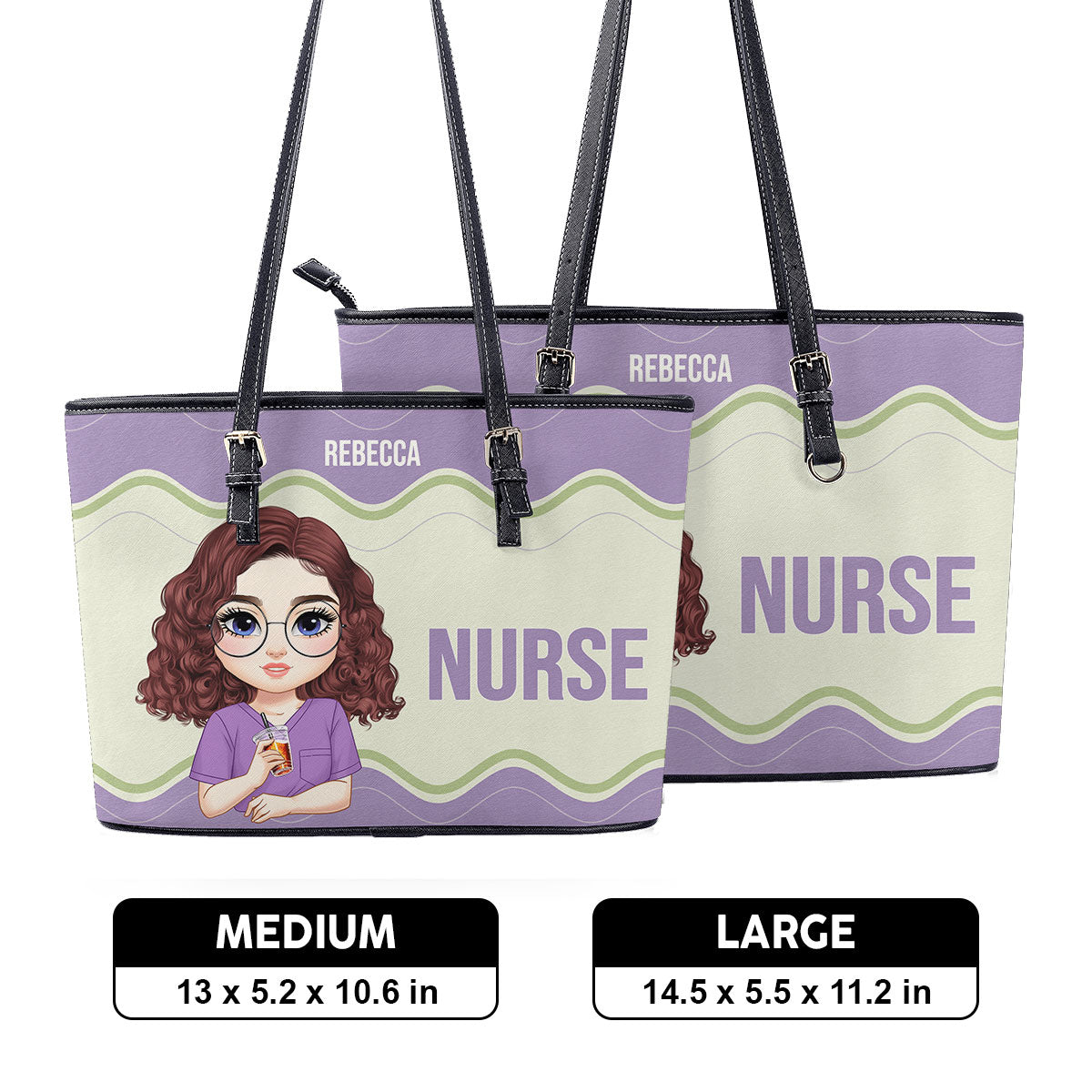 Wonderful Nurse Life - Personalized Custom Nurse Leather Tote Bag