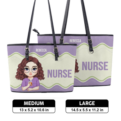 Wonderful Nurse Life - Personalized Custom Nurse Leather Tote Bag