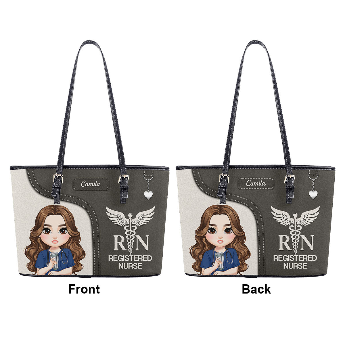 Graceful Nurse Style - Personalized Custom Nurse Leather Tote Bag Deal