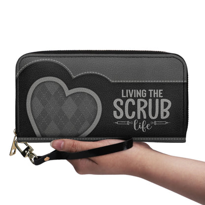 Scrub Heart - Personalized Nurse Leather Long Wallet