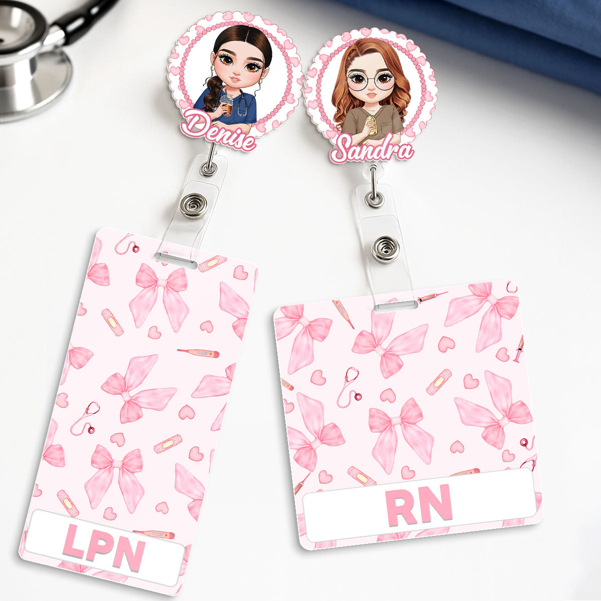 Heart Nurse - Personalized Nurse Badge Reel & Buddy Set