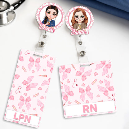 Heart Nurse - Personalized Nurse Badge Reel & Buddy Set